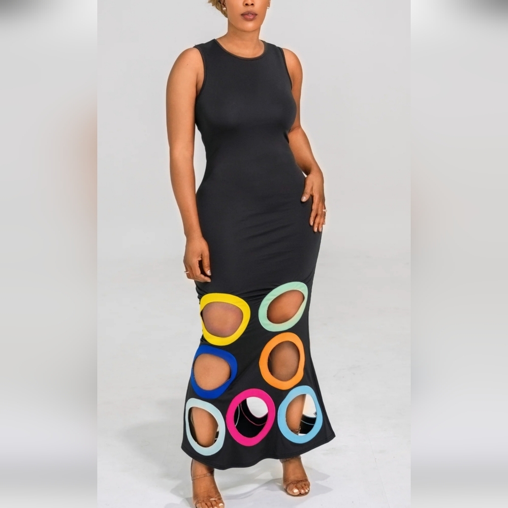 Sleeveless Hollow Maxi Dress
